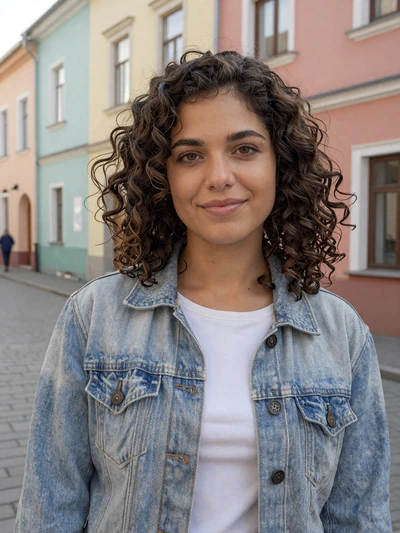 Ioana, 25, young Romanian woman from Cluj-Napoca on a colorful European street excited about international dating