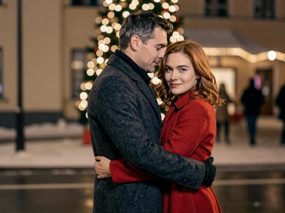 Christopher and Alina embracing during the holiday season, a real international couple matched through Drogul platform