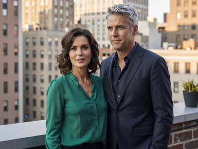 William and Lora on a New York City rooftop terrace, a real post-divorce love story through Drogul international dating